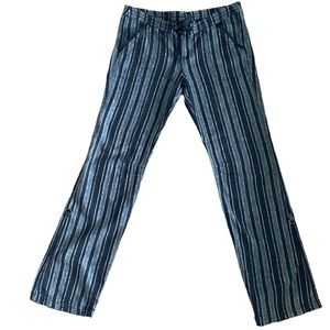 Hurley Black Gray Striped Linen Blend Pants Size 5